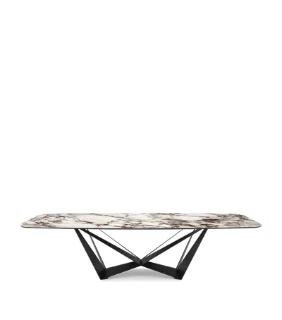 Cattelan Steel And Ceramic Skorpio Keramik Dining Table In Neutral
