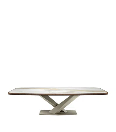 Cattelan Steel And Ceramic Stratos Keramik Premium Dining Table In Neutral