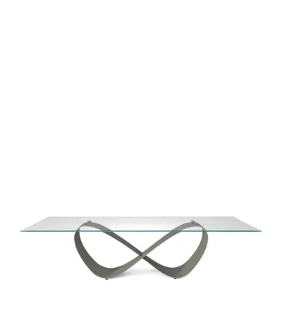 Cattelan Steel And Glass Butterfly Dining Table In Gray