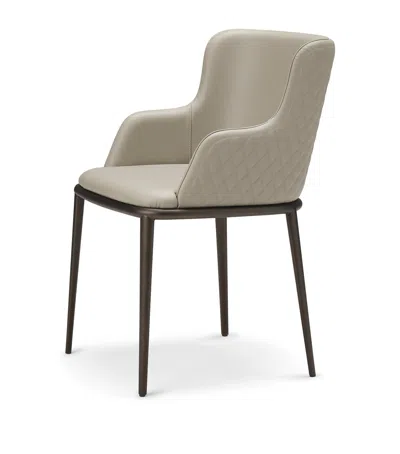 Cattelan Steel And Leather Madga ml Couture Chair In Neutral