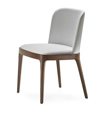Cattelan Walnut And Leather Magda Chair In White