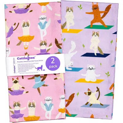 Cattington Cat Kitchen Towels In Multi