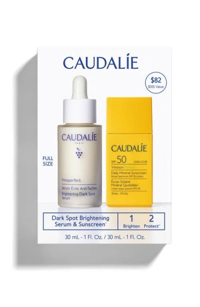 Caudalíe Dark Spot Brightening Serum & Sunscreen Spf 50 Set $105 Value In Transparent