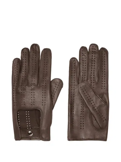 Causse Bolide Leather Driving Gloves In Brown