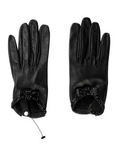 Pre-owned Causse Gantier Leather Gloves In Black