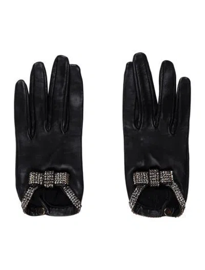 Pre-owned Causse Gantier Leather Winter Gloves. In Black
