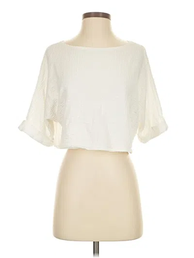 Pre-owned Caution To The Wind 3/4 Sleeve Blouse In White