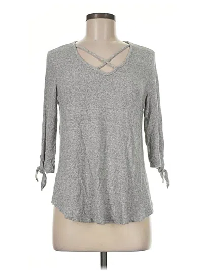 Pre-owned Caution To The Wind 3/4 Sleeve T-shirt In Gray