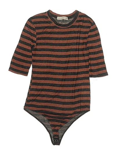 Pre-owned Caution To The Wind Bodysuit In Brown