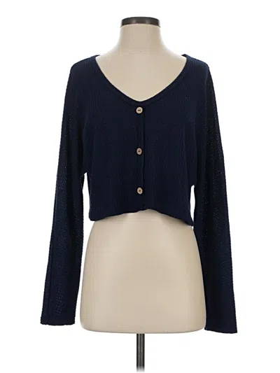Pre-owned Caution To The Wind Cardigan Sweater In Blue