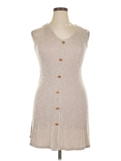 Pre-owned Caution To The Wind Casual Dress In Brown