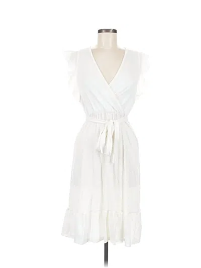 Pre-owned Caution To The Wind Casual Dress In White