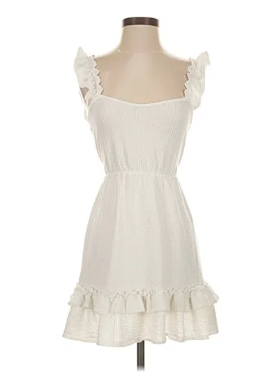 Pre-owned Caution To The Wind Casual Dress In White