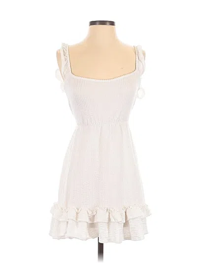 Pre-owned Caution To The Wind Casual Dress In White