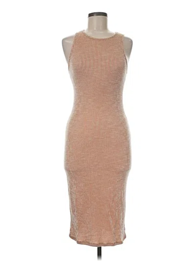 Pre-owned Caution To The Wind Cocktail Dress In Tan
