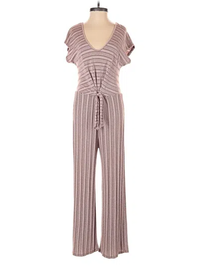Pre-owned Caution To The Wind Jumpsuit In Brown
