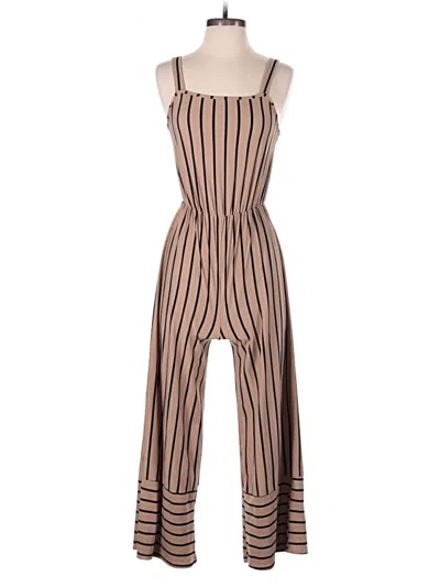 Pre-owned Caution To The Wind Jumpsuit In Brown