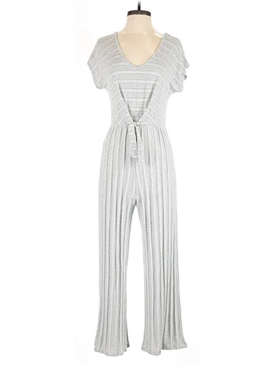 Pre-owned Caution To The Wind Jumpsuit In Silver