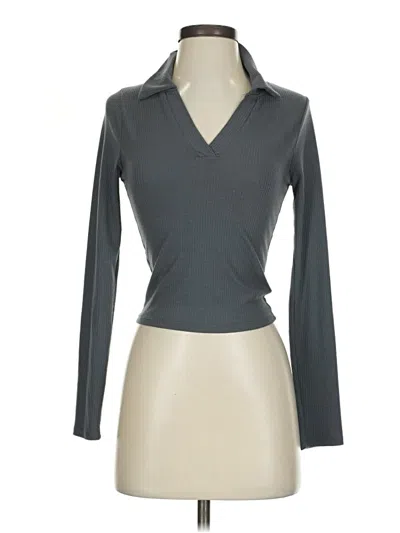 Pre-owned Caution To The Wind Long Sleeve Polo Shirt In Gray