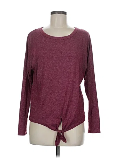 Pre-owned Caution To The Wind Long Sleeve T-shirt In Burgundy