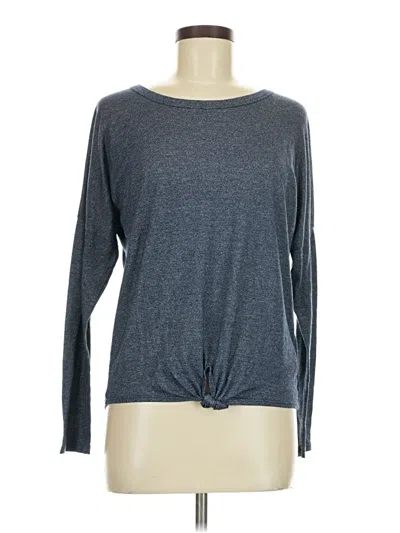 Pre-owned Caution To The Wind Long Sleeve Top Gray Crew Neck Tops
