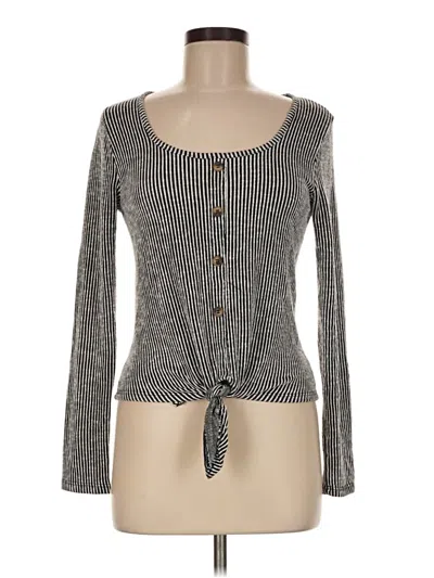 Pre-owned Caution To The Wind Long Sleeve Top Gray Sweetheart Neckline Tops