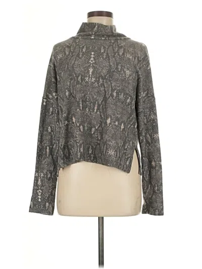 Pre-owned Caution To The Wind Long Sleeve Top Gray Turtleneck Tops