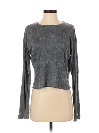 Pre-owned Caution To The Wind Long Sleeve T-shirt In Gray