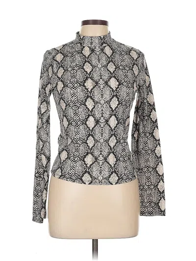 Pre-owned Caution To The Wind Long Sleeve Turtleneck In Silver