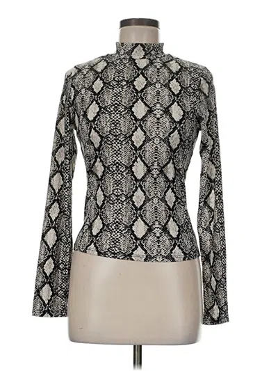 Pre-owned Caution To The Wind Long Sleeve Turtleneck In Silver