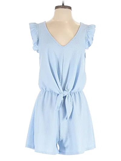 Pre-owned Caution To The Wind Romper In Blue