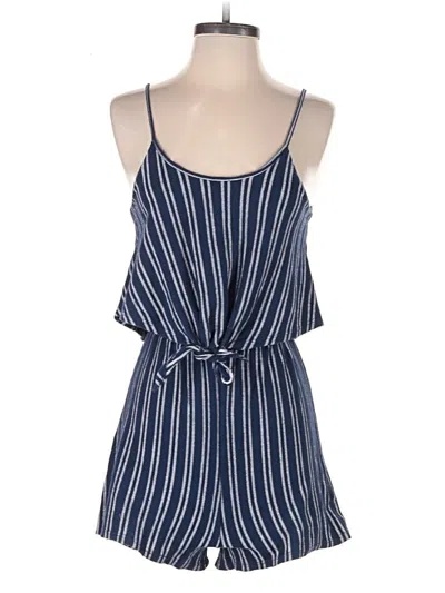 Pre-owned Caution To The Wind Romper In Blue