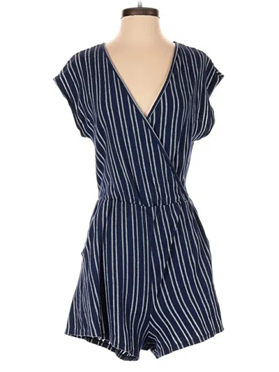 Pre-owned Caution To The Wind Romper In Blue