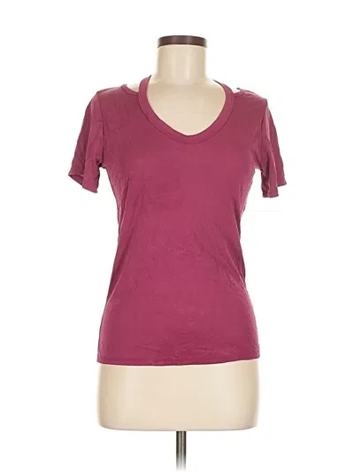 Pre-owned Caution To The Wind Short Sleeve T-shirt In Burgundy