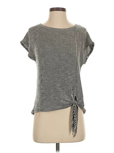 Pre-owned Caution To The Wind Short Sleeve Top Gray Boatneck Tops