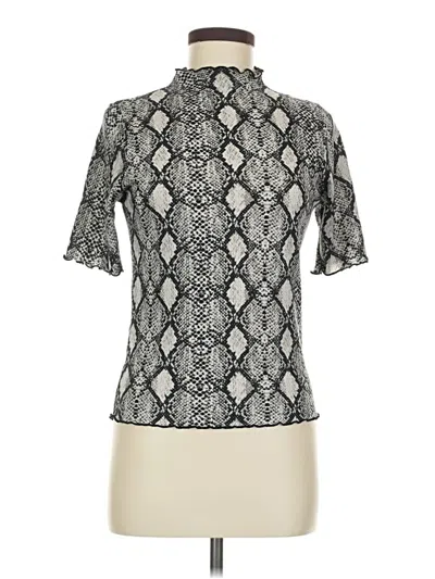 Pre-owned Caution To The Wind Short Sleeve Turtleneck In Silver