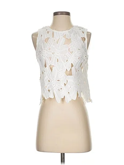 Pre-owned Caution To The Wind Sleeveless Blouse In White