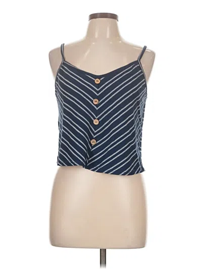 Pre-owned Caution To The Wind Tank Top Blue Strapless Neckline Tops
