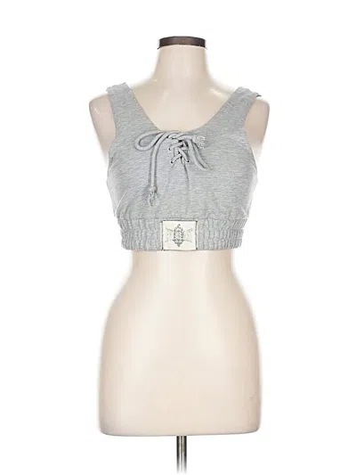 Pre-owned Caution To The Wind Tank Top Gray Strapless Neckline Tops