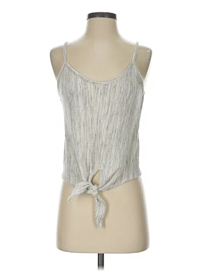 Pre-owned Caution To The Wind Tank Top Silver Halter Neckline Tops