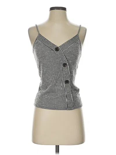 Pre-owned Caution To The Wind Tank Top Silver Strapless Neckline Tops