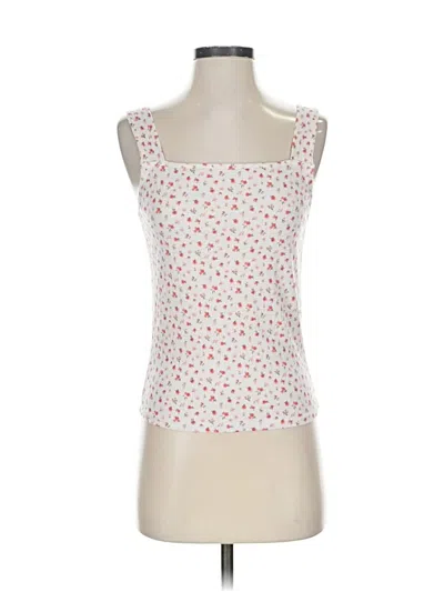 Pre-owned Caution To The Wind Tank Top White Sweetheart Neckline Tops