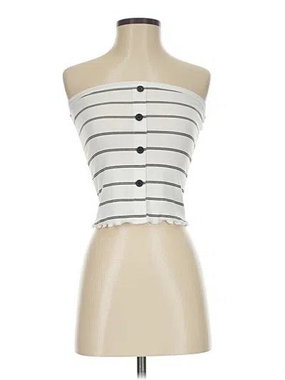 Pre-owned Caution To The Wind Tube Top Silver Strapless Neckline Tops