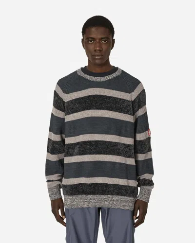 Cav Empt 3 Colour Stripe Knit Sweater In Grey