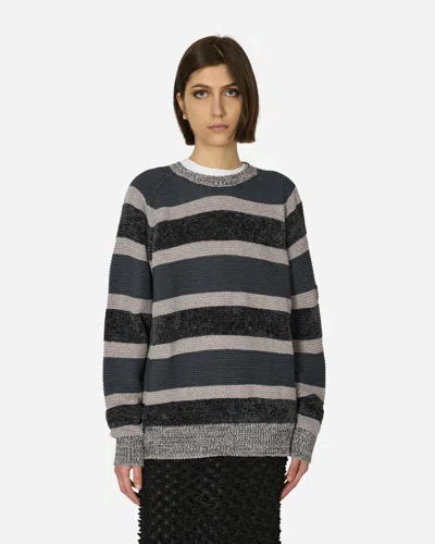 Cav Empt 3 Colour Stripe Knit Sweater In Grey
