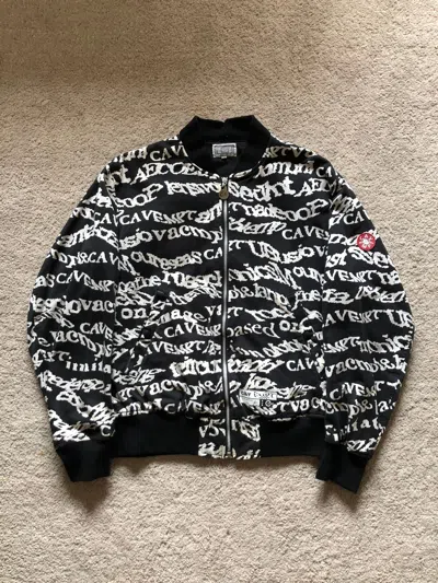 Pre-owned Cav Empt Aw2014  “security” Bomber Jacket In Black/white