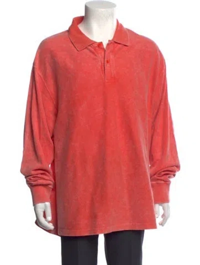 Pre-owned Cav Empt Collar Long Sleeve Polo Shirt In Orange