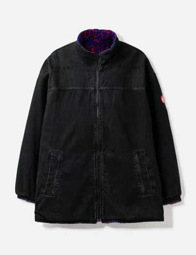 Cav Empt Denim Fleece Reversible Jacket In Black