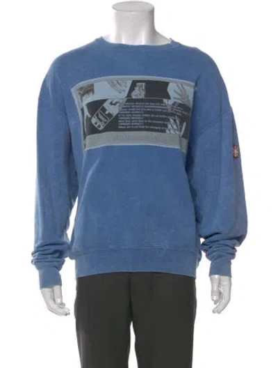 Pre-owned Cav Empt Graphic Print Crew Neck Sweatshirt In Blue