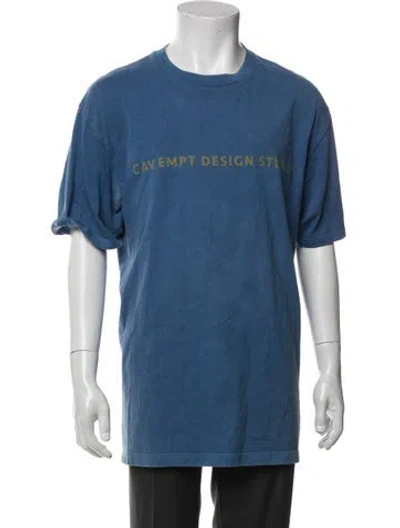Pre-owned Cav Empt Graphic Print Crew Neck T-shirt In Blue